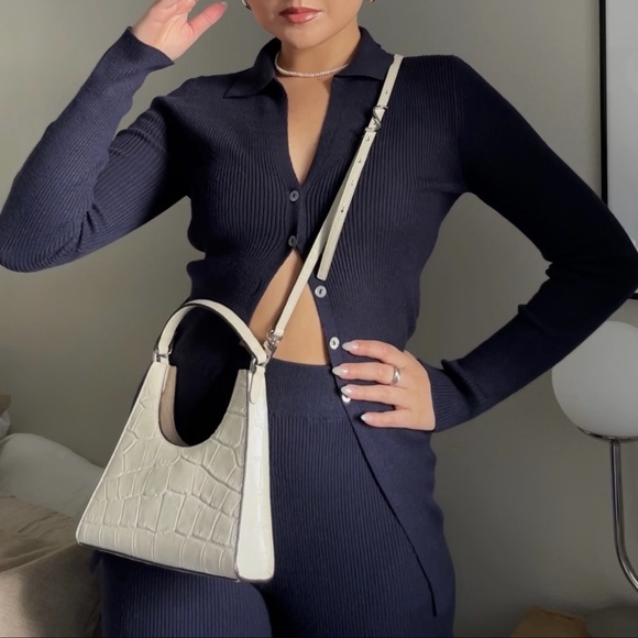 STAUD Mini Croc Embossed Leather Hobo Bag - Picture 4 of 11